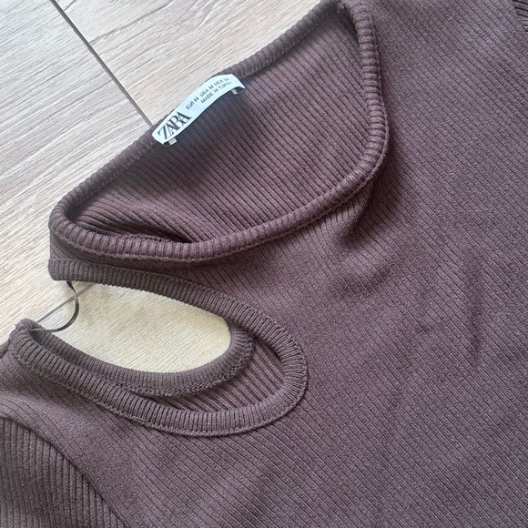 Zara Ribbed Long Sleeve Crop Top - Picture 8 of 13